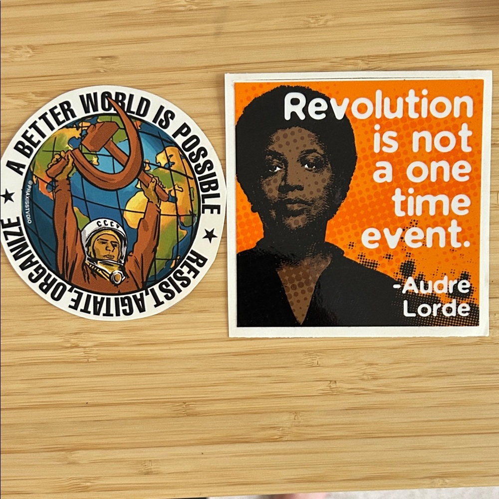 Two Large Stickers Audre Lorde Revolution